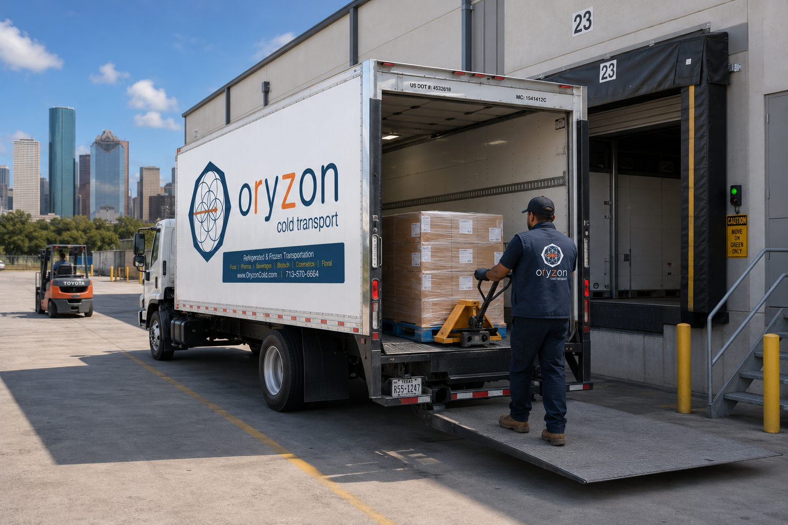 Oryzon Cold Transport loading dock operations Houston
